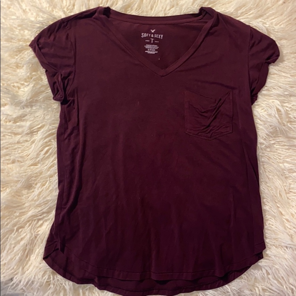 soft and sexy aerie maroon top